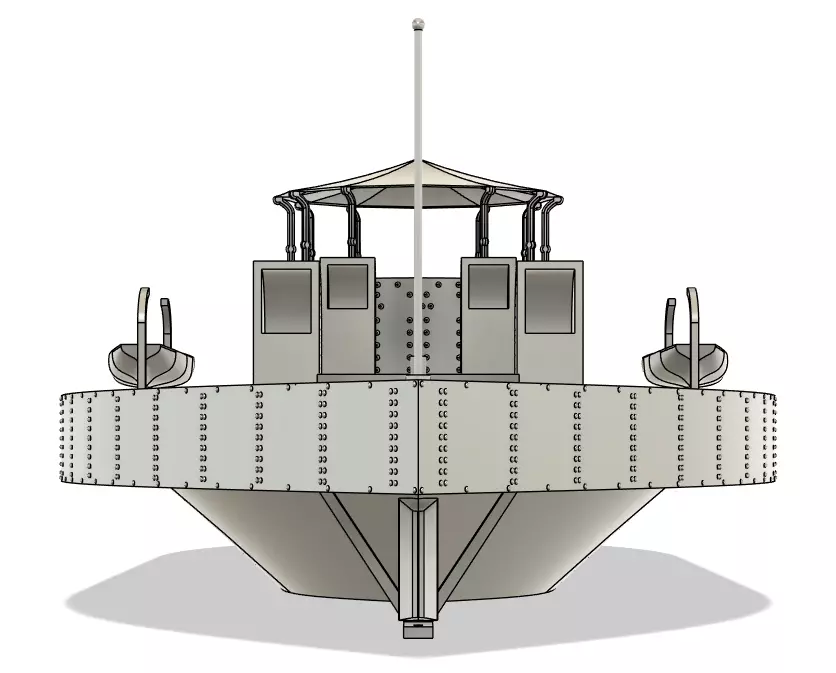 USS Monitor RC Model 1-72 3D print model_3