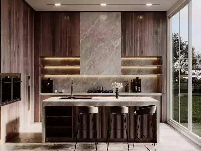 Modern Kitchen Interior 3ds Max and Corona Renderer-1