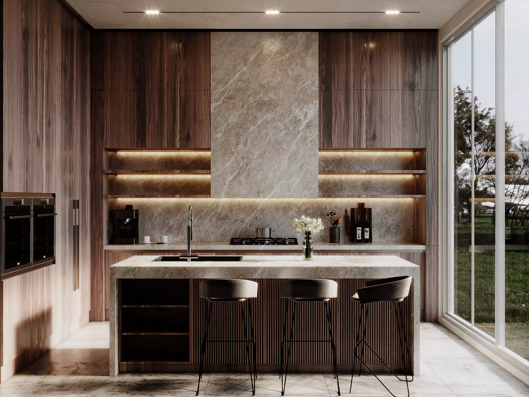 Modern Kitchen Interior 3ds Max and Corona Renderer-1 3D model