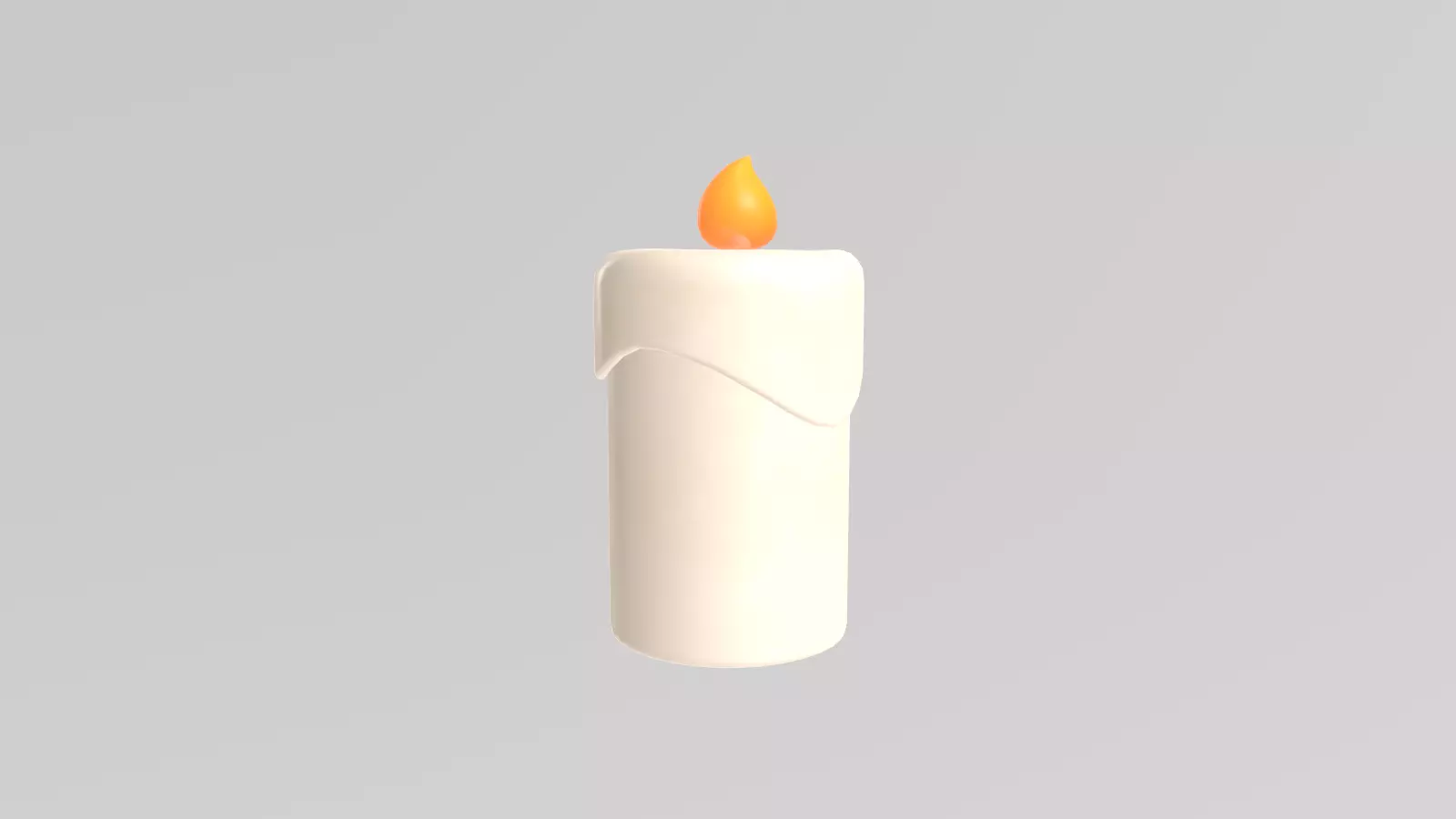 Stylized Low-Poly Candle with Fire Low-poly 3D model_3