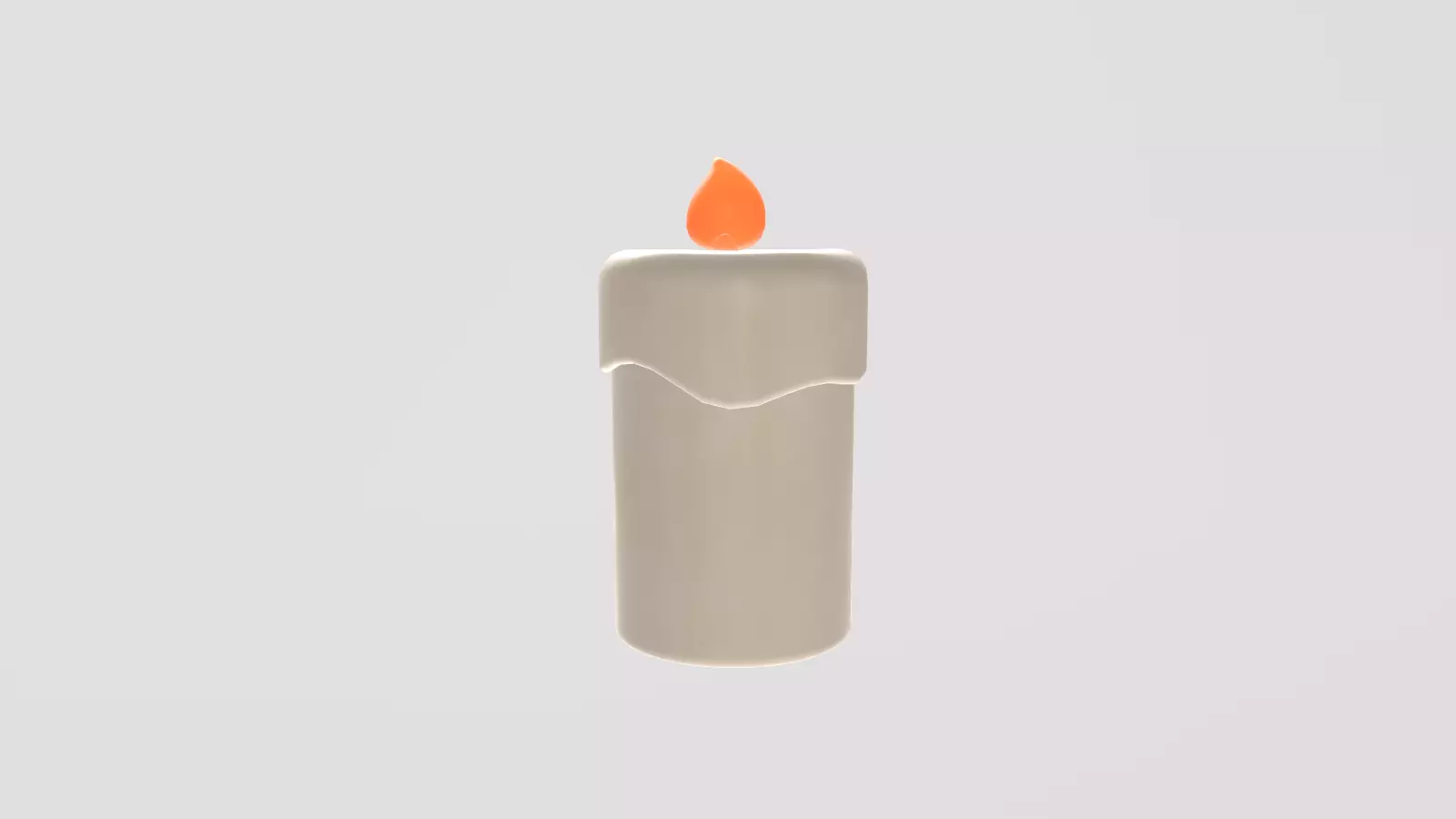 Stylized Low-Poly Candle with Fire Low-poly 3D model_6