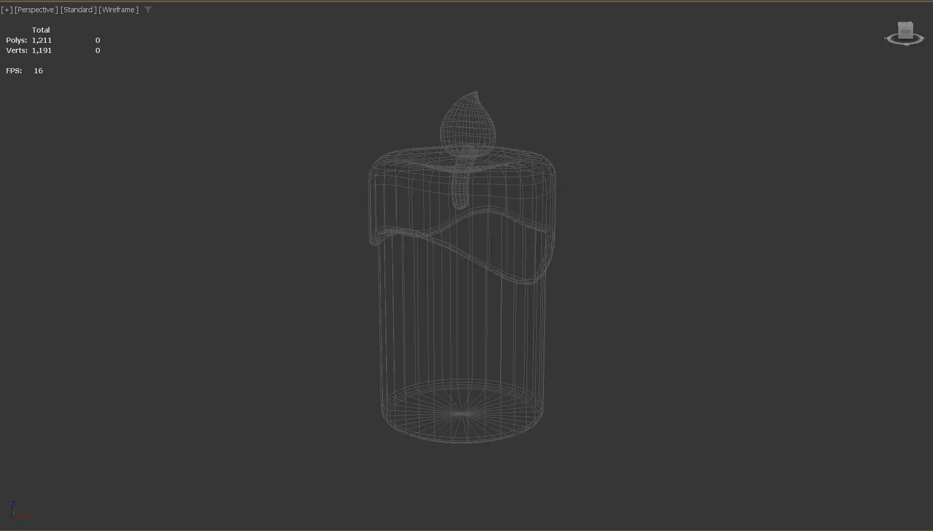 Stylized Low-Poly Candle with Fire Low-poly 3D model_12