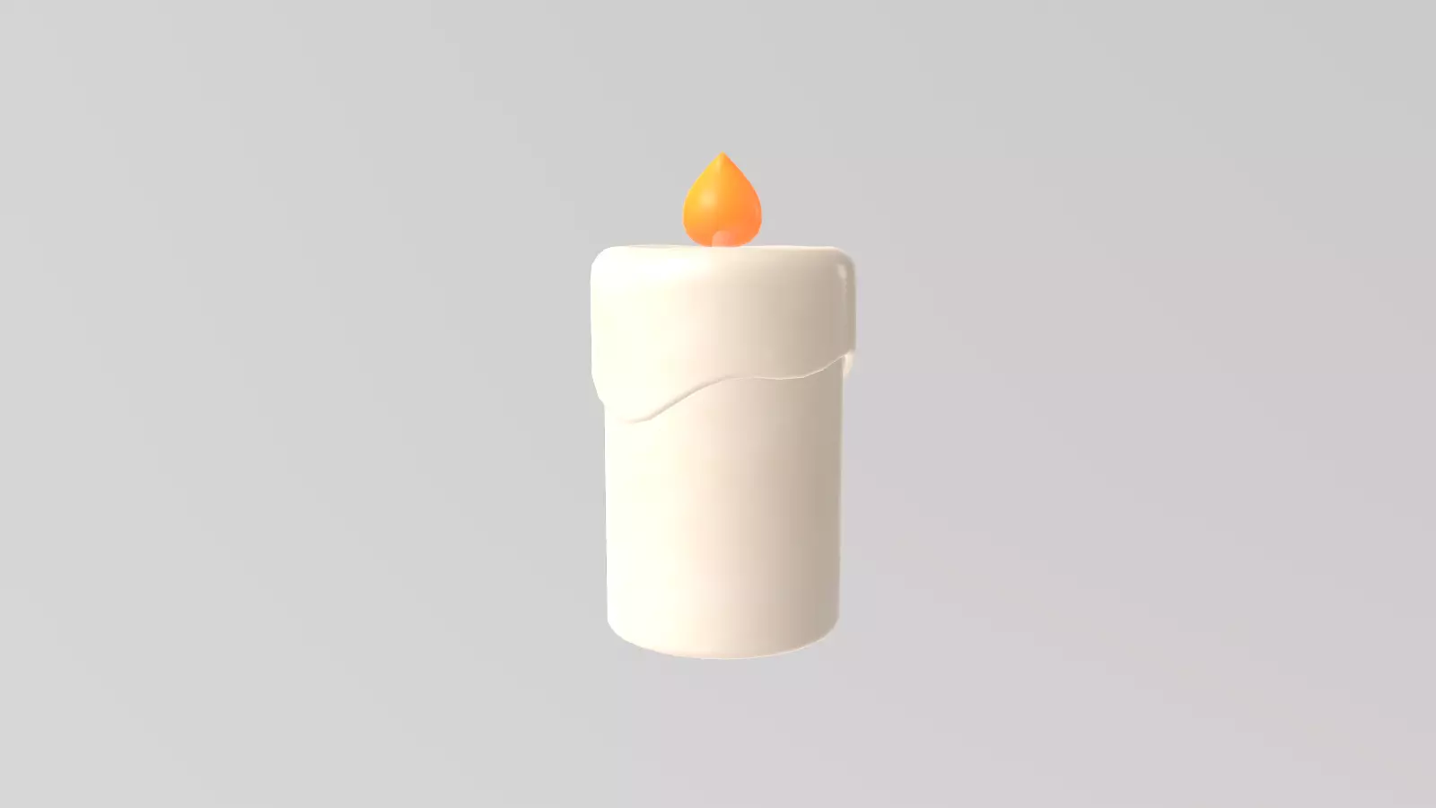 Stylized Low-Poly Candle with Fire Low-poly 3D model_5