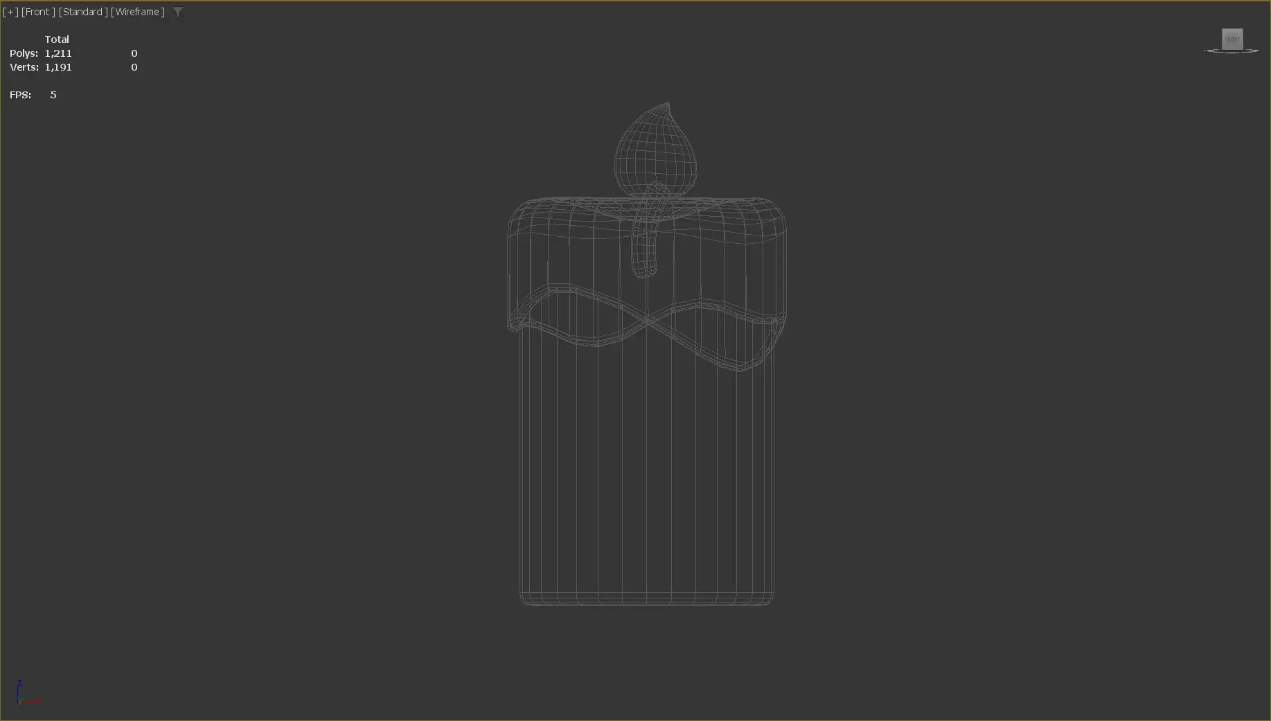 Stylized Low-Poly Candle with Fire Low-poly 3D model_11