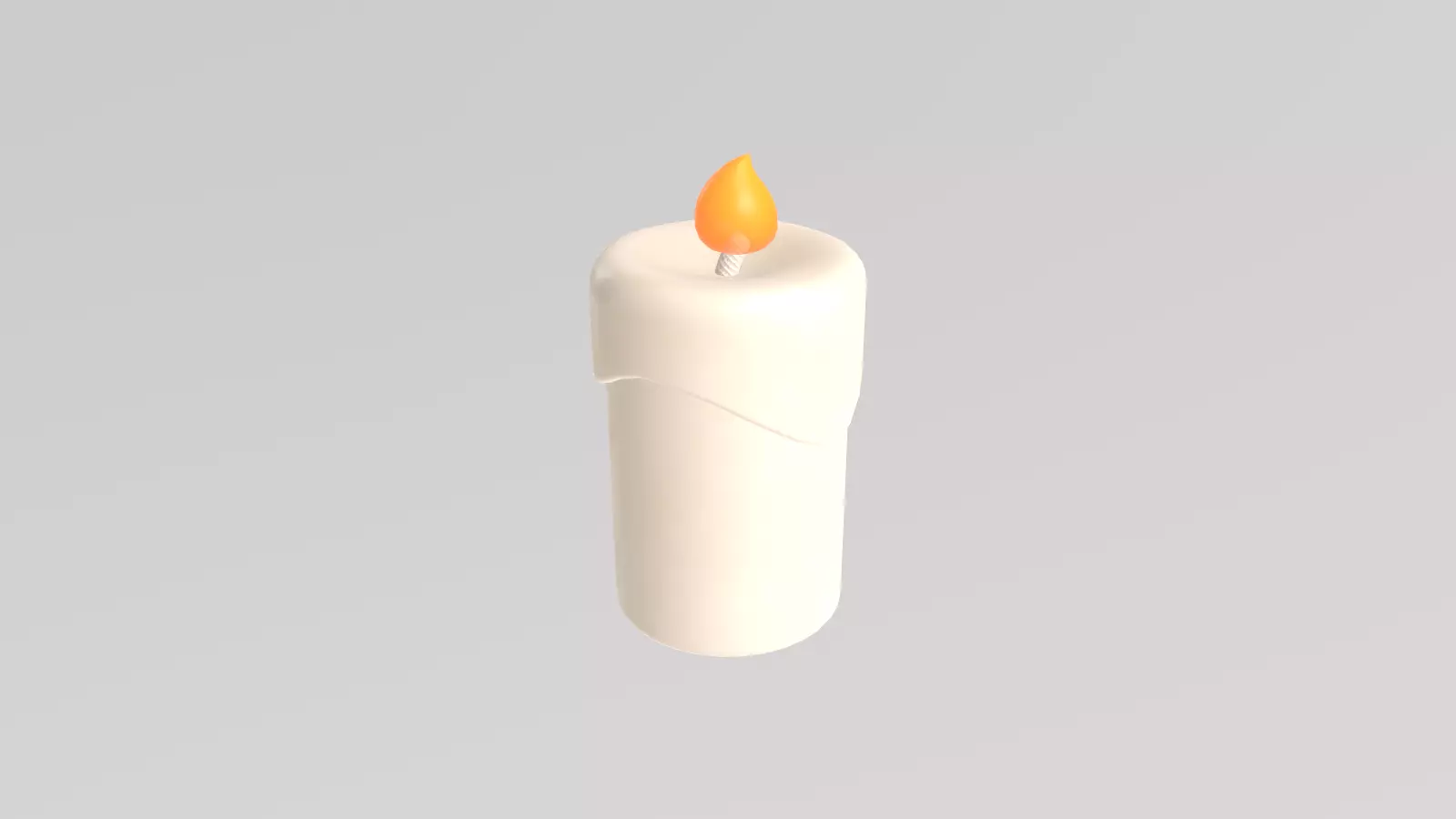 Stylized Low-Poly Candle with Fire Low-poly 3D model_4