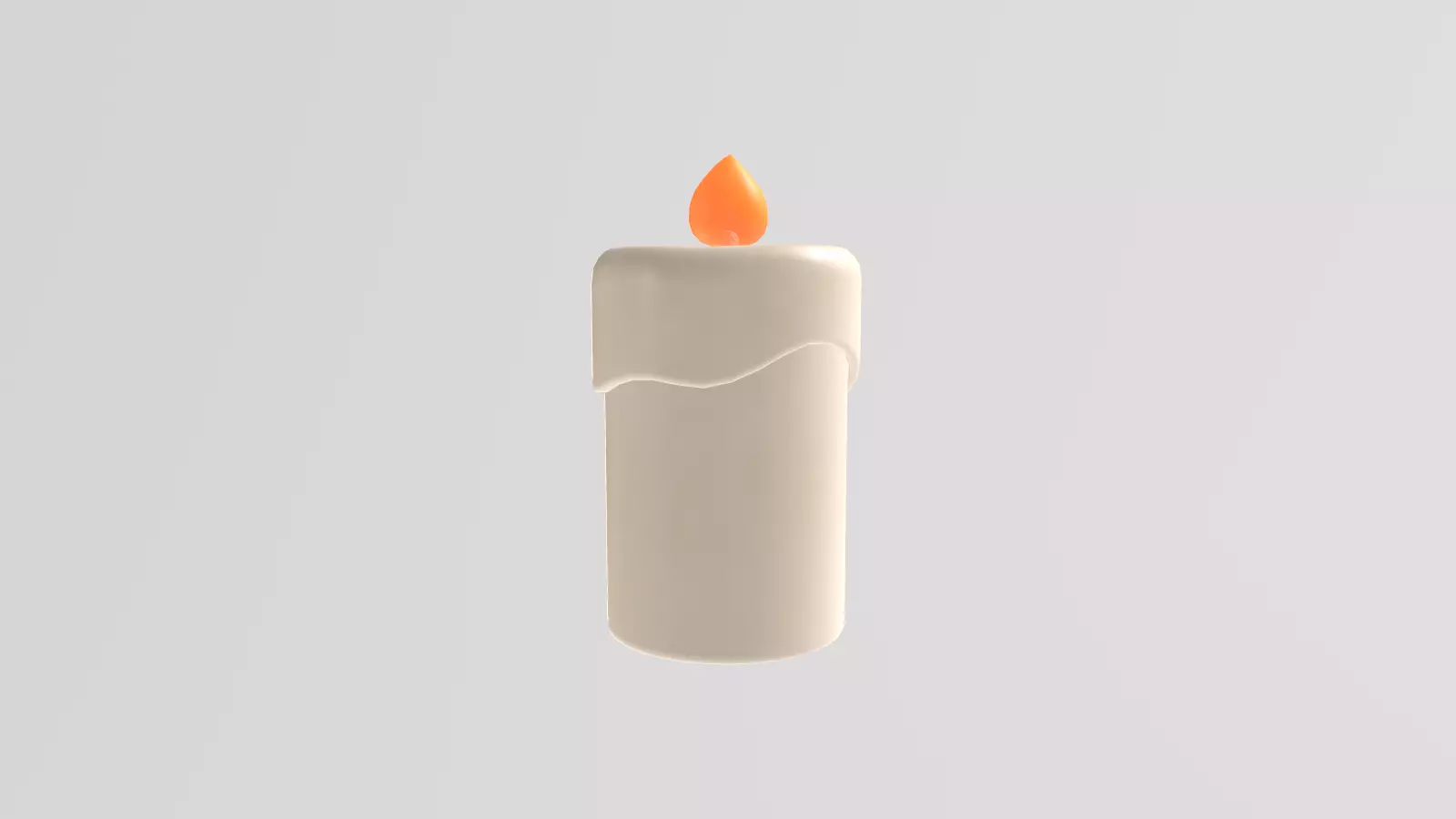 Stylized Low-Poly Candle with Fire Low-poly 3D model_7