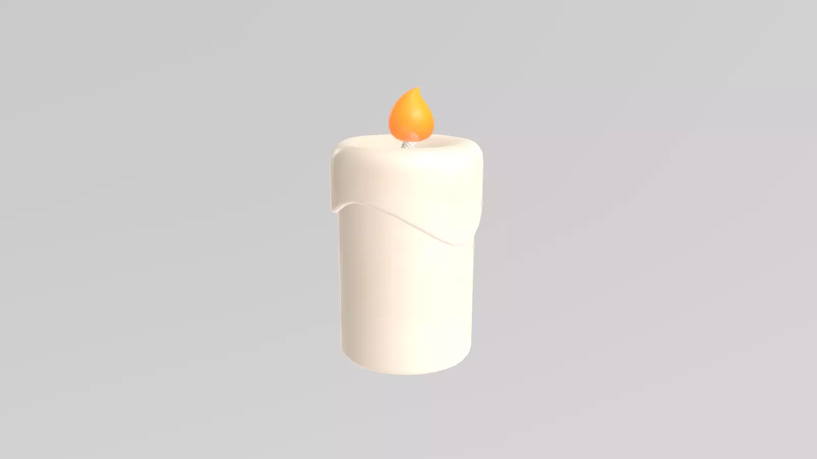 Stylized Low-Poly Candle with Fire Low-poly 3D model_8