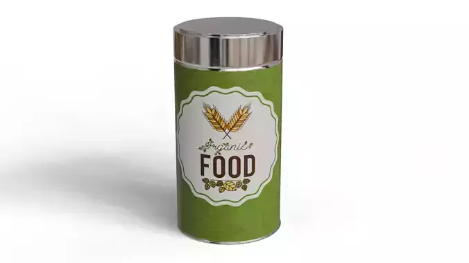 Rounded Cylindrical tin food can