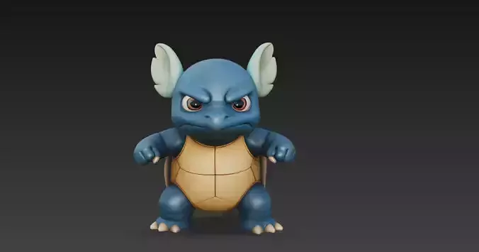 Chibi Turtle Warrior  Stylized 3D Character Model