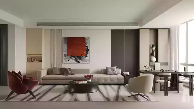 Italian - style living and dining room