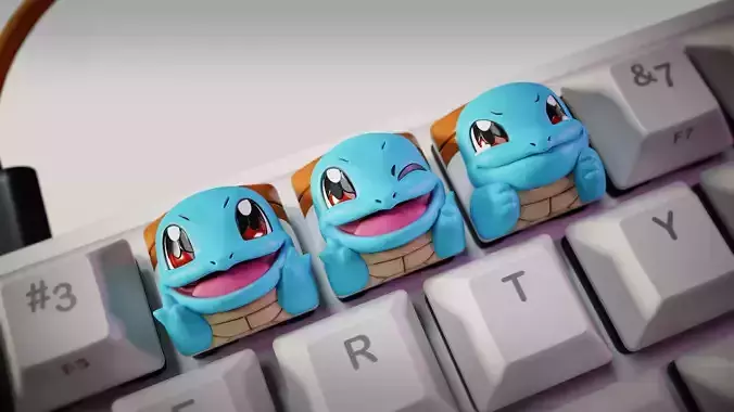 Keycaps Squirtle Pokemon 3D Model free