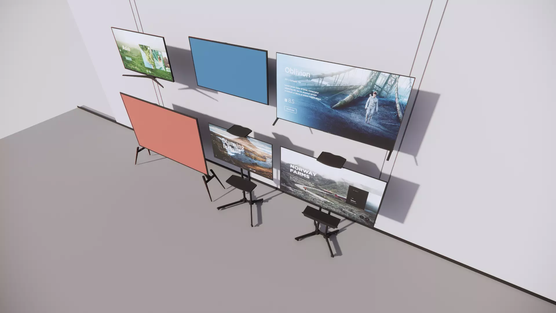 3D Model Modern TV Display Setup Low-poly 3D model_3