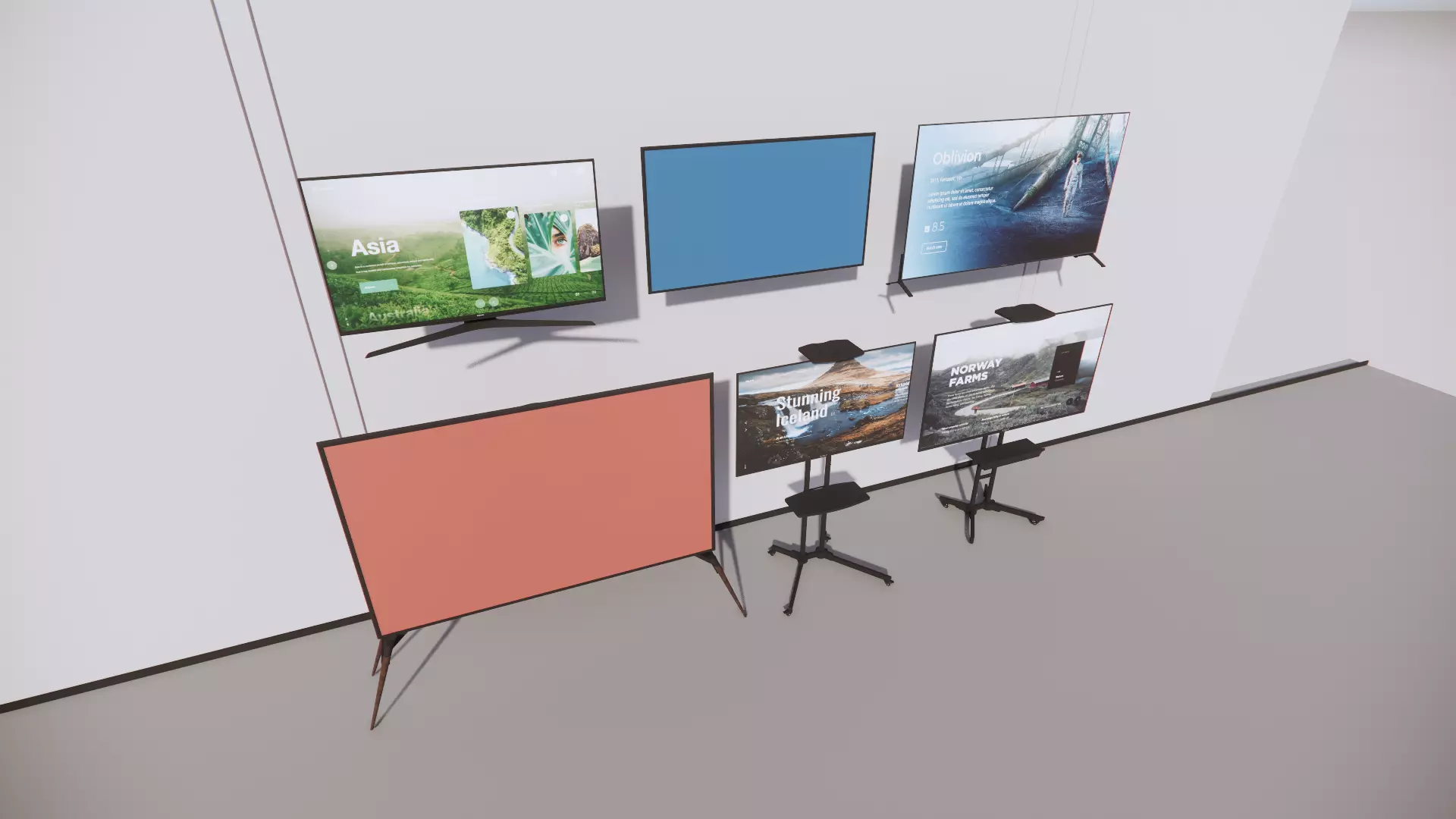 3D Model Modern TV Display Setup Low-poly 3D model_1