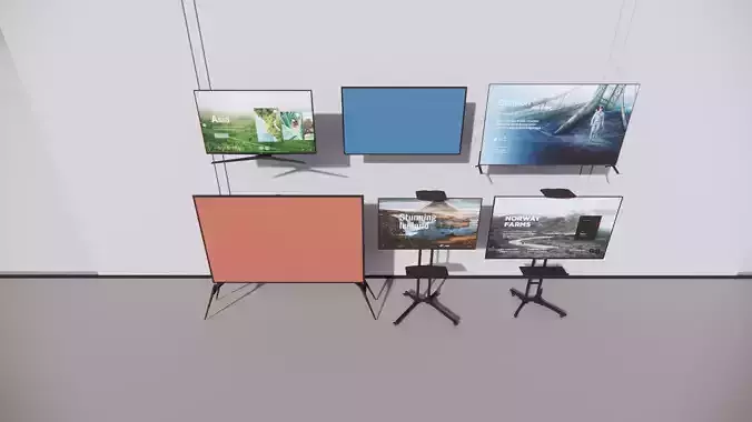 3D Model Modern TV Display Setup