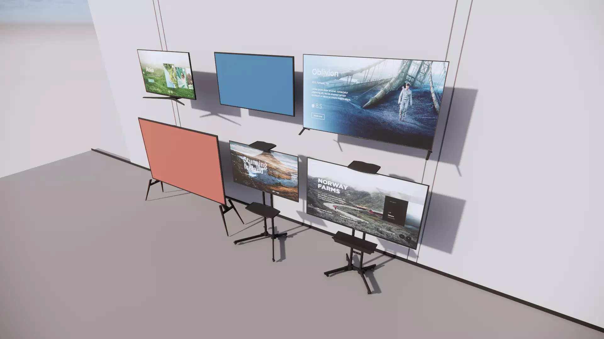3D Model Modern TV Display Setup Low-poly 3D model_2