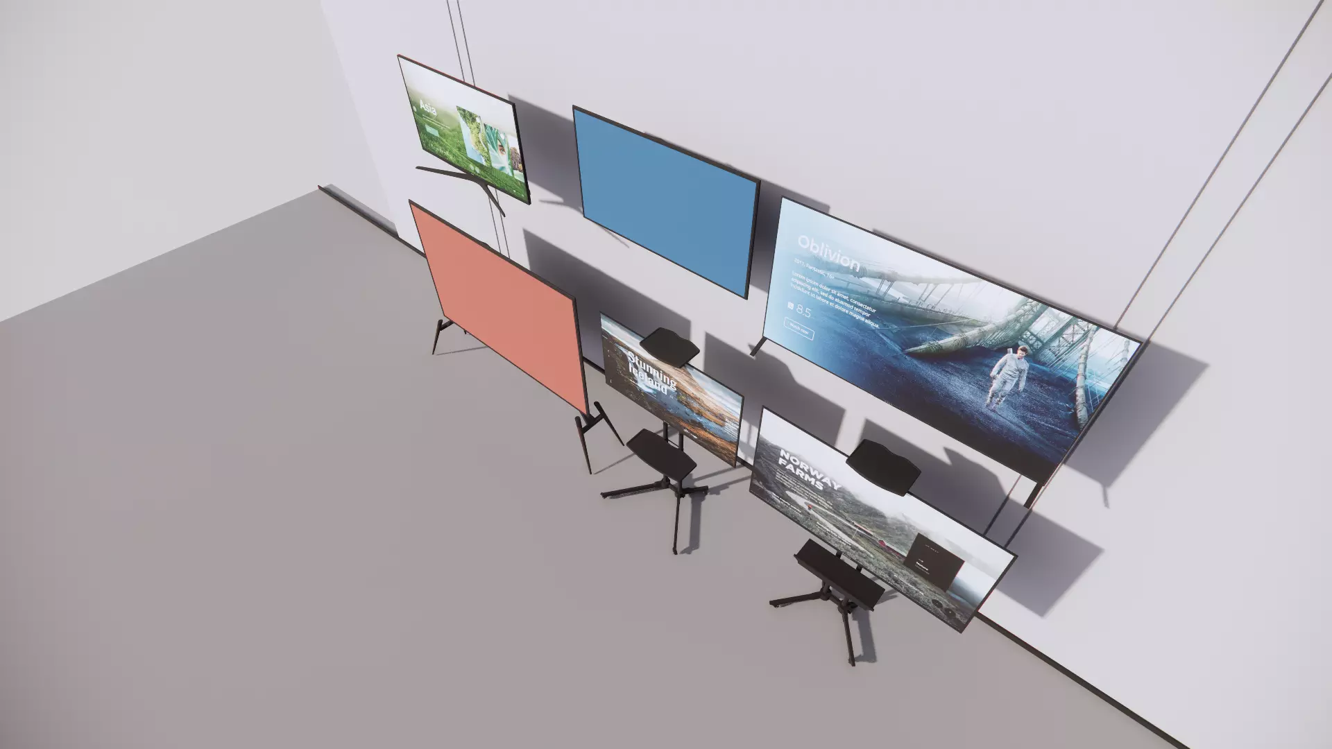 3D Model Modern TV Display Setup Low-poly 3D model_4