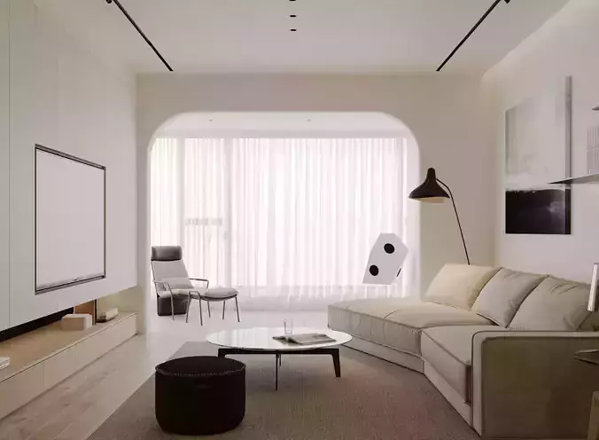 Modern living room dining room interior scenes 267