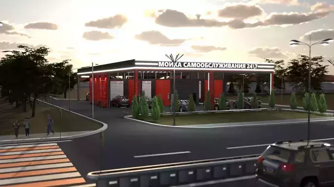 Self Service Car Wash 3D