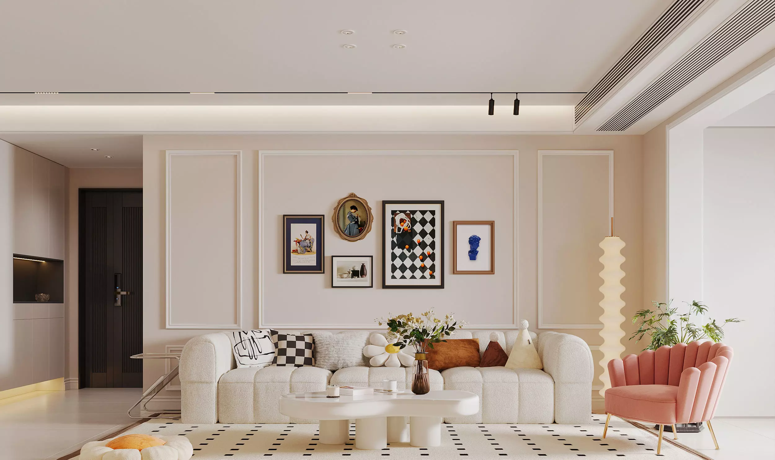 Modern living room dining room interior scenes 268 3D model