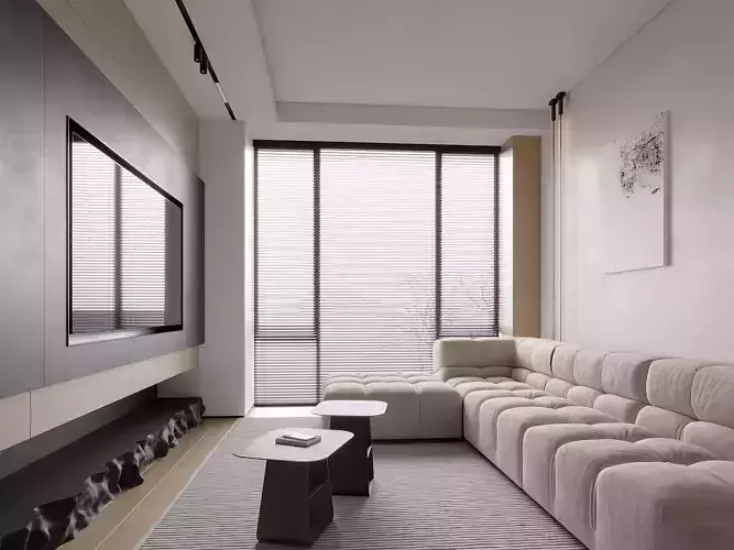 Modern living room dining room bedroom bathroom interior scenes 