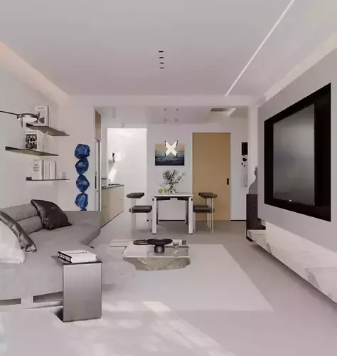 Modern living room dining room interior scenes 270