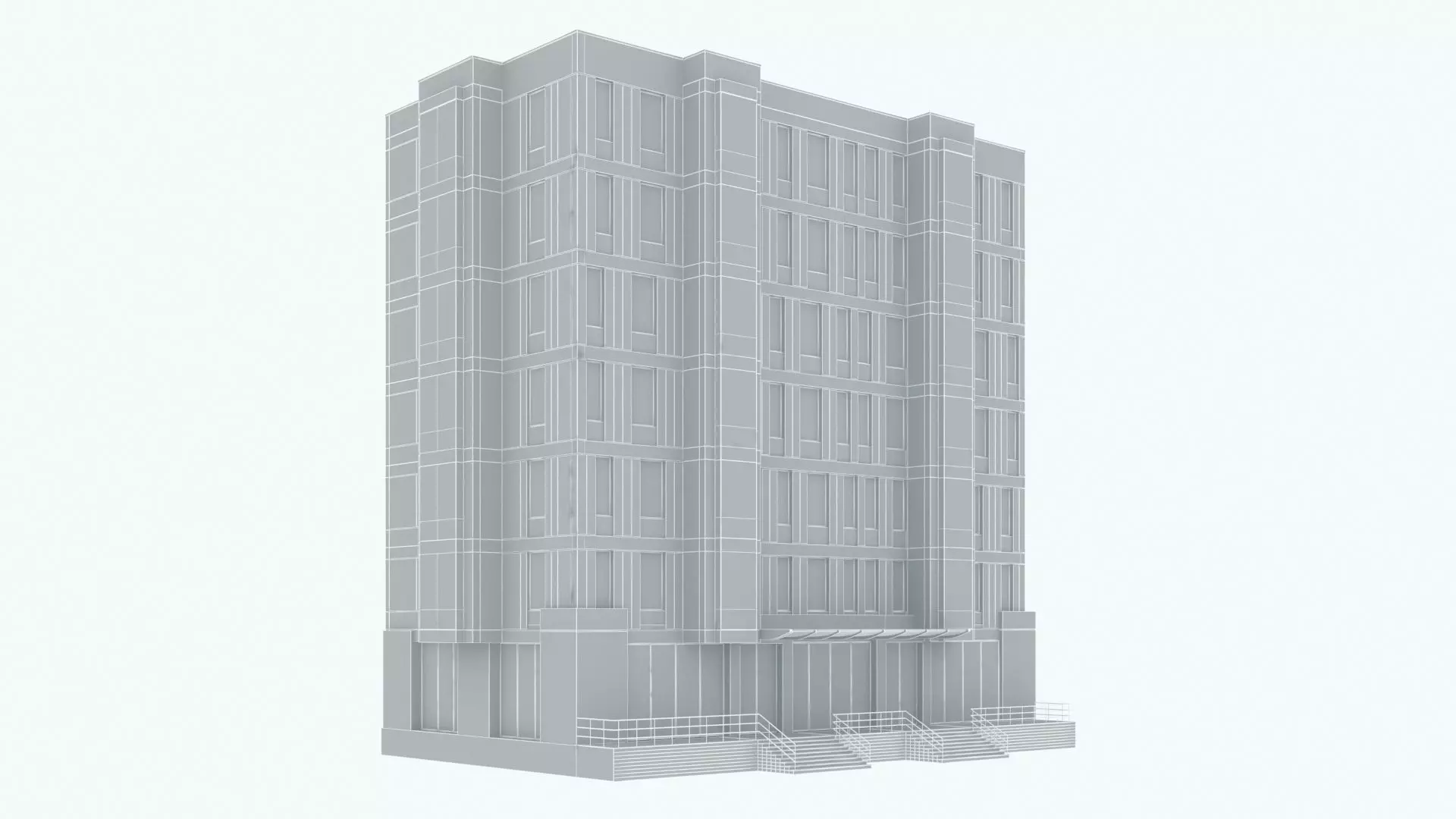 Hospital Low-poly 3D model_5