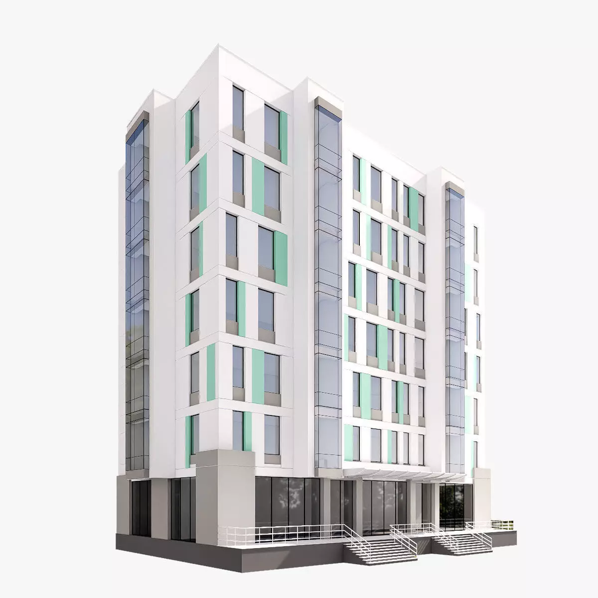 Hospital Low-poly 3D model_4