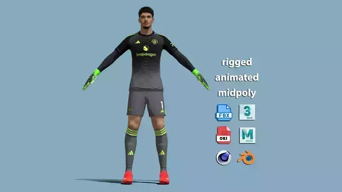 T-Pose Rigged Altay Bayindir Manchester United 25-26