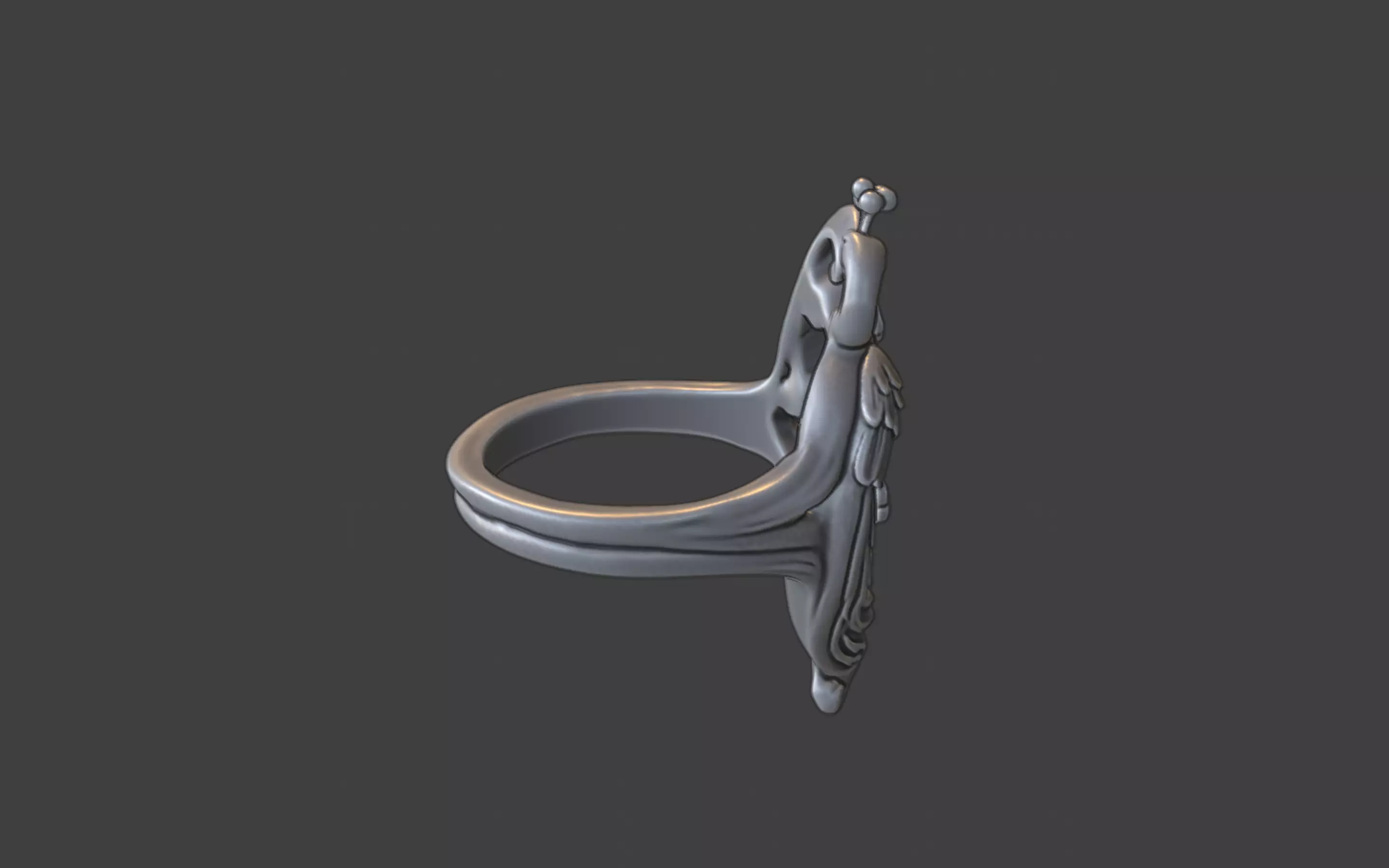 art nouveau floral peacock ring nature inspired 3D print model_18
