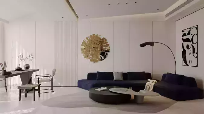 Modern living room dining room interior scenes 282