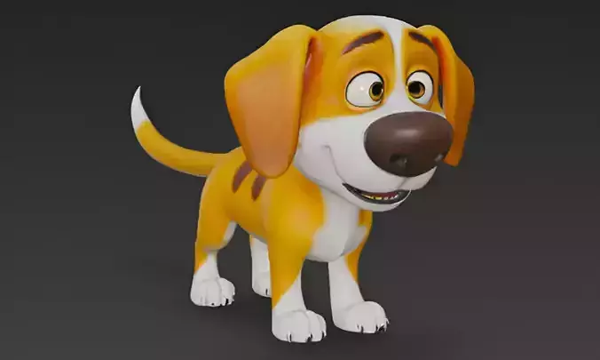 3D Dog Model Pixar Style