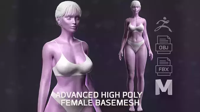 Advanced High Poly Female Basemesh - Body 02 3D model