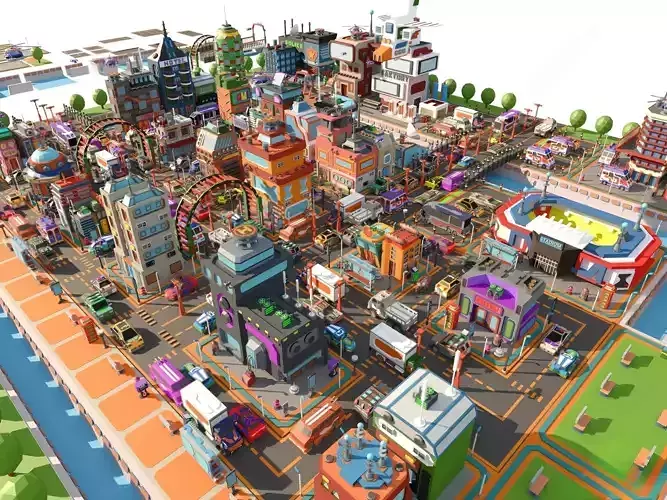 3D Futuristic City Pack 3D model