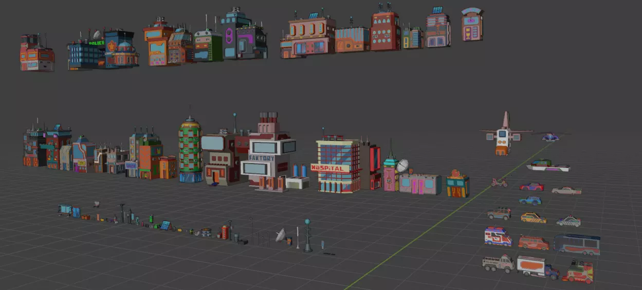 3D Futuristic City Pack 3D model_1