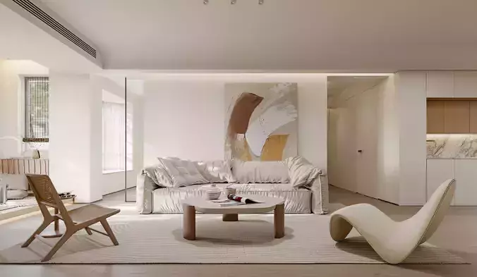 Modern living room dining room interior scenes 284