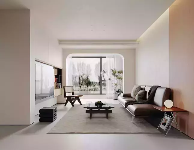 Modern living room dining room interior scenes 285