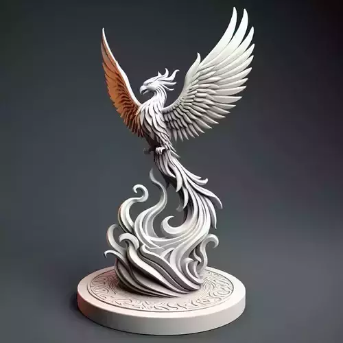 Phoenix Rising from Flames