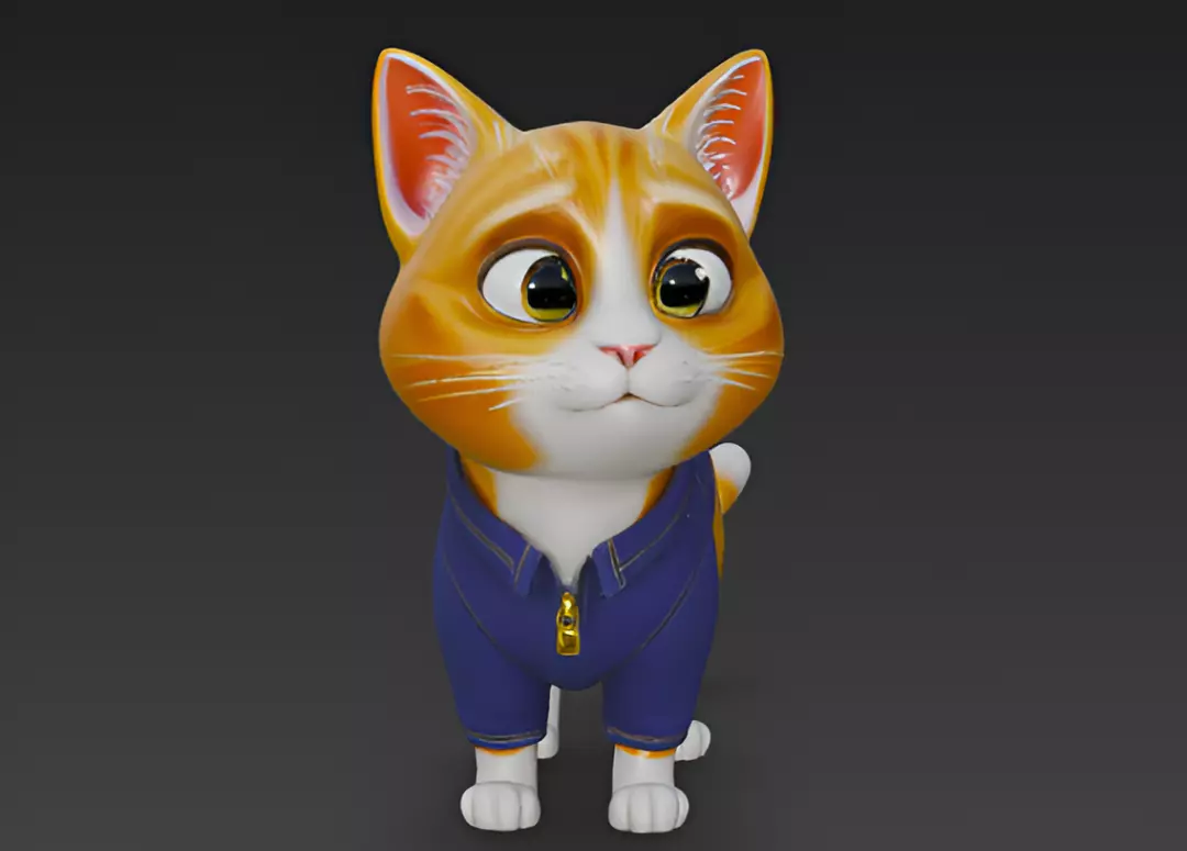 Pixar Style 3d Cat 3D model_3