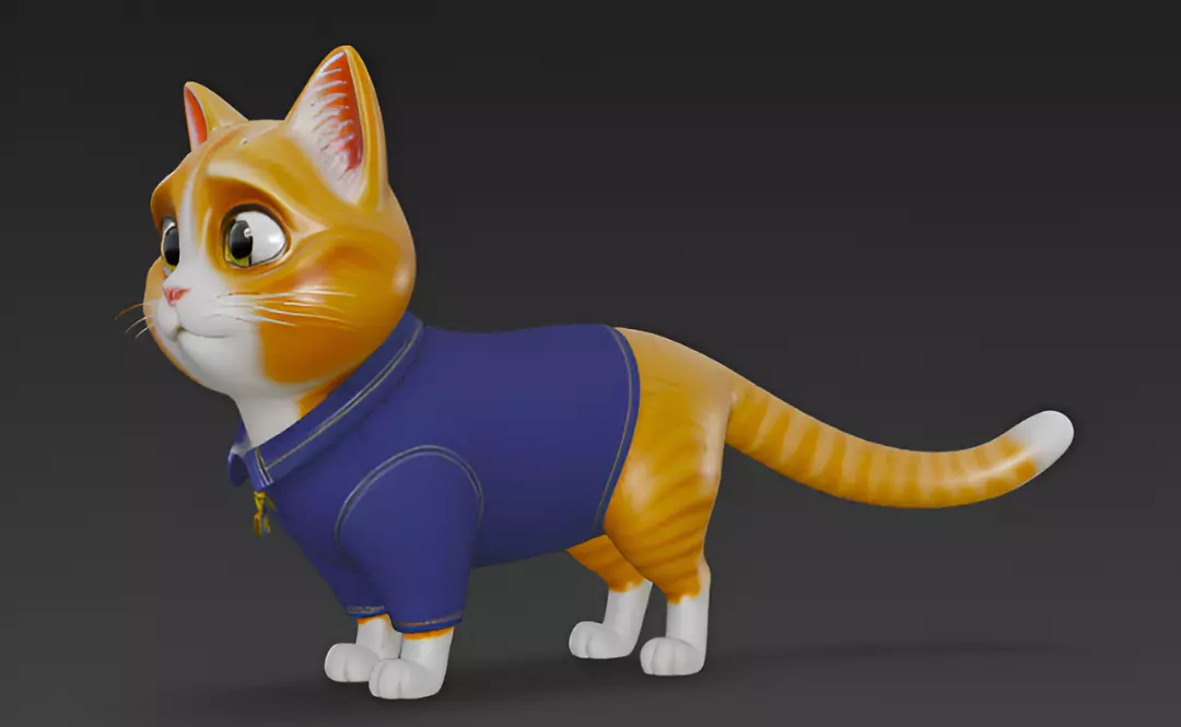 Pixar Style 3d Cat 3D model_2
