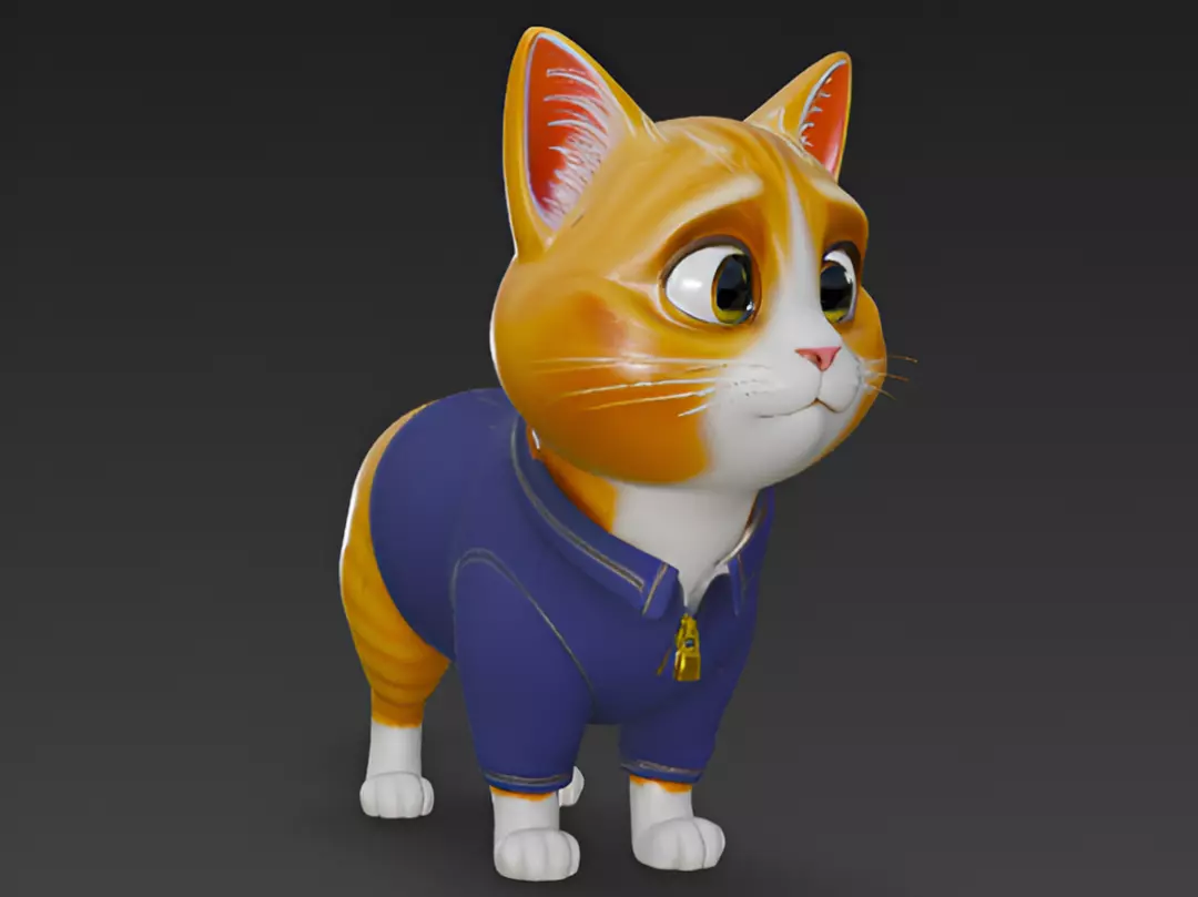 Pixar Style 3d Cat 3D model_1