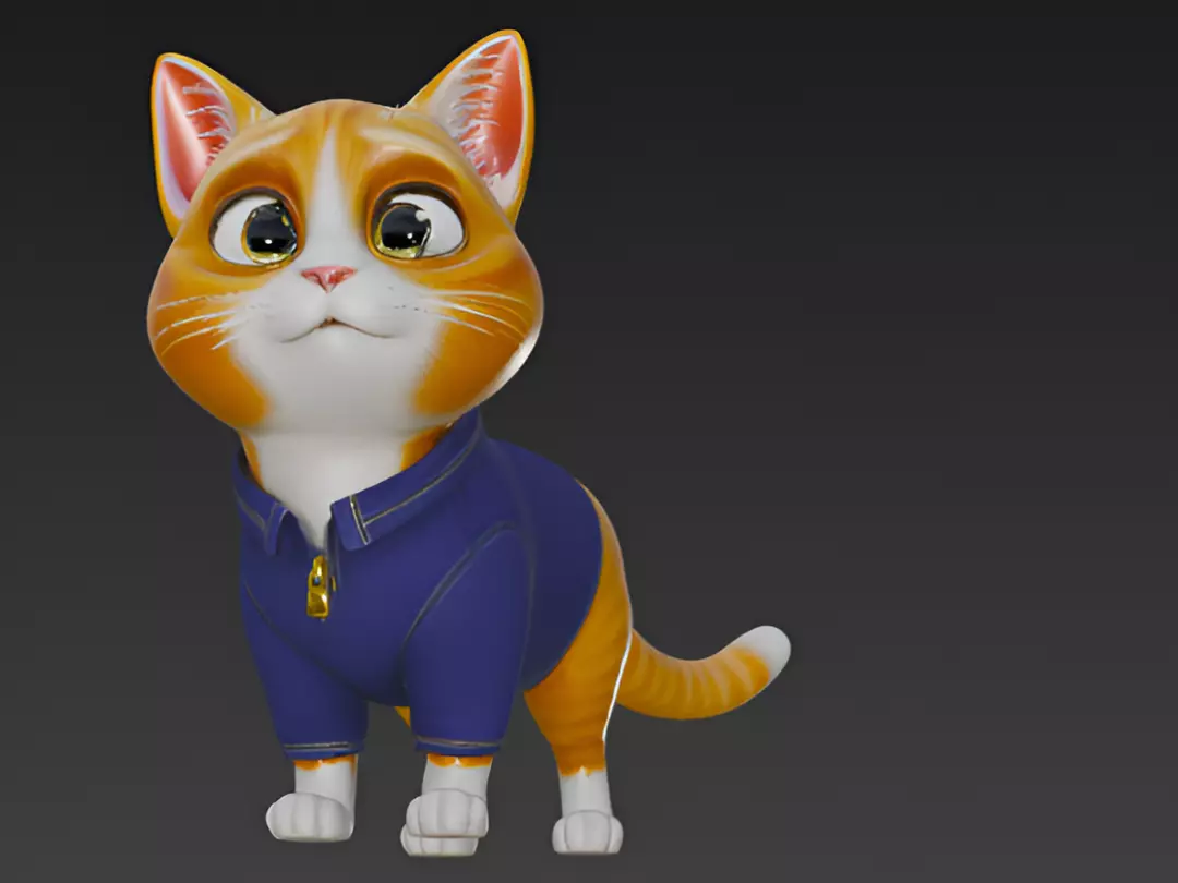 Pixar Style 3d Cat 3D model_5