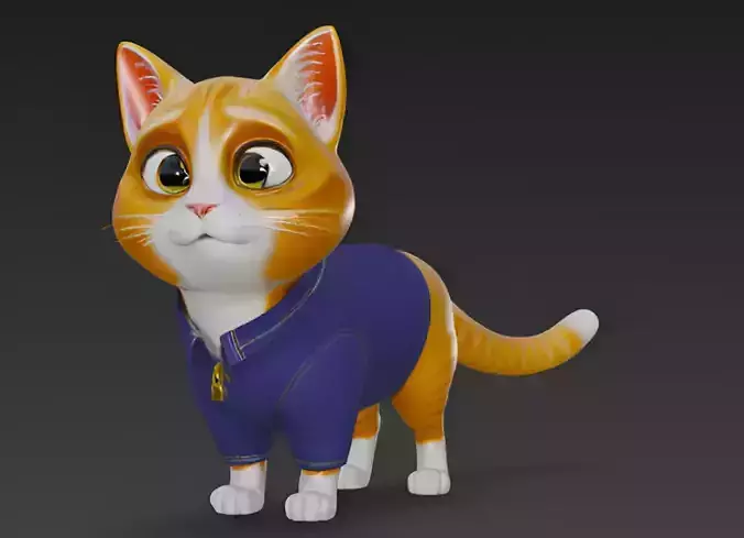 Pixar Style 3d Cat 