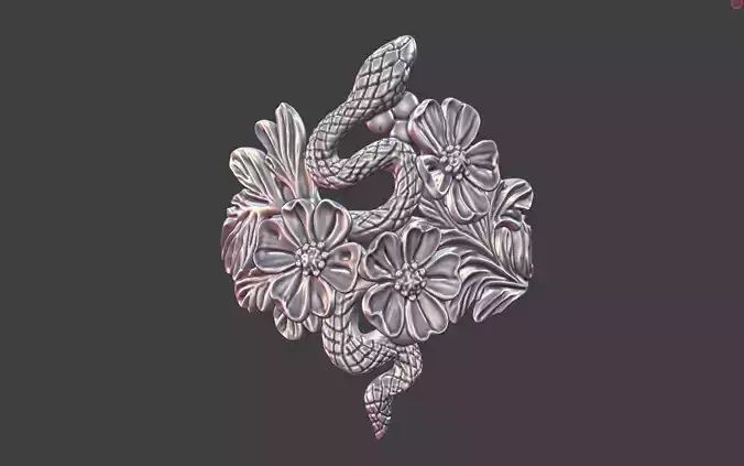 snake and flower ring v1