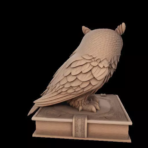 Wise Owl on Ancient Book 3D print model_28