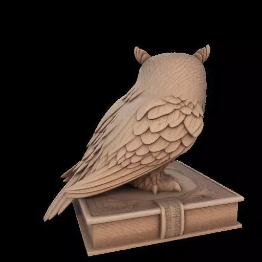 Wise Owl on Ancient Book 3D print model_30