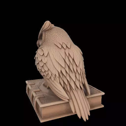Wise Owl on Ancient Book 3D print model_10