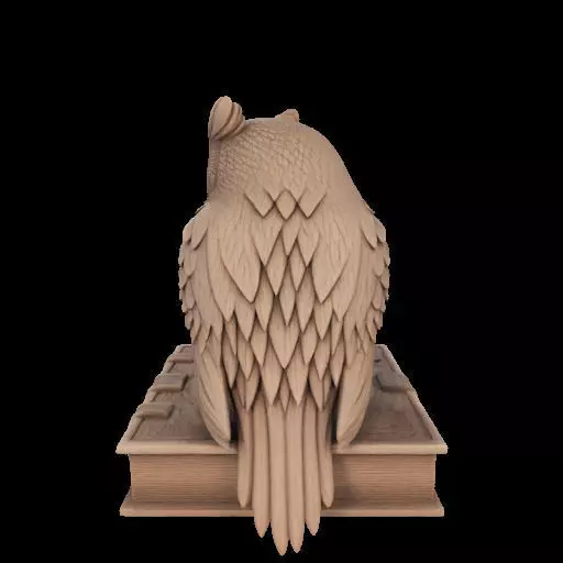 Wise Owl on Ancient Book 3D print model_8