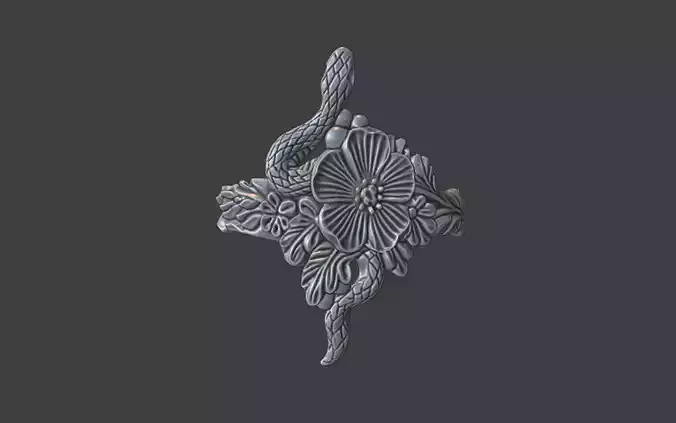 snake and flower ring v2