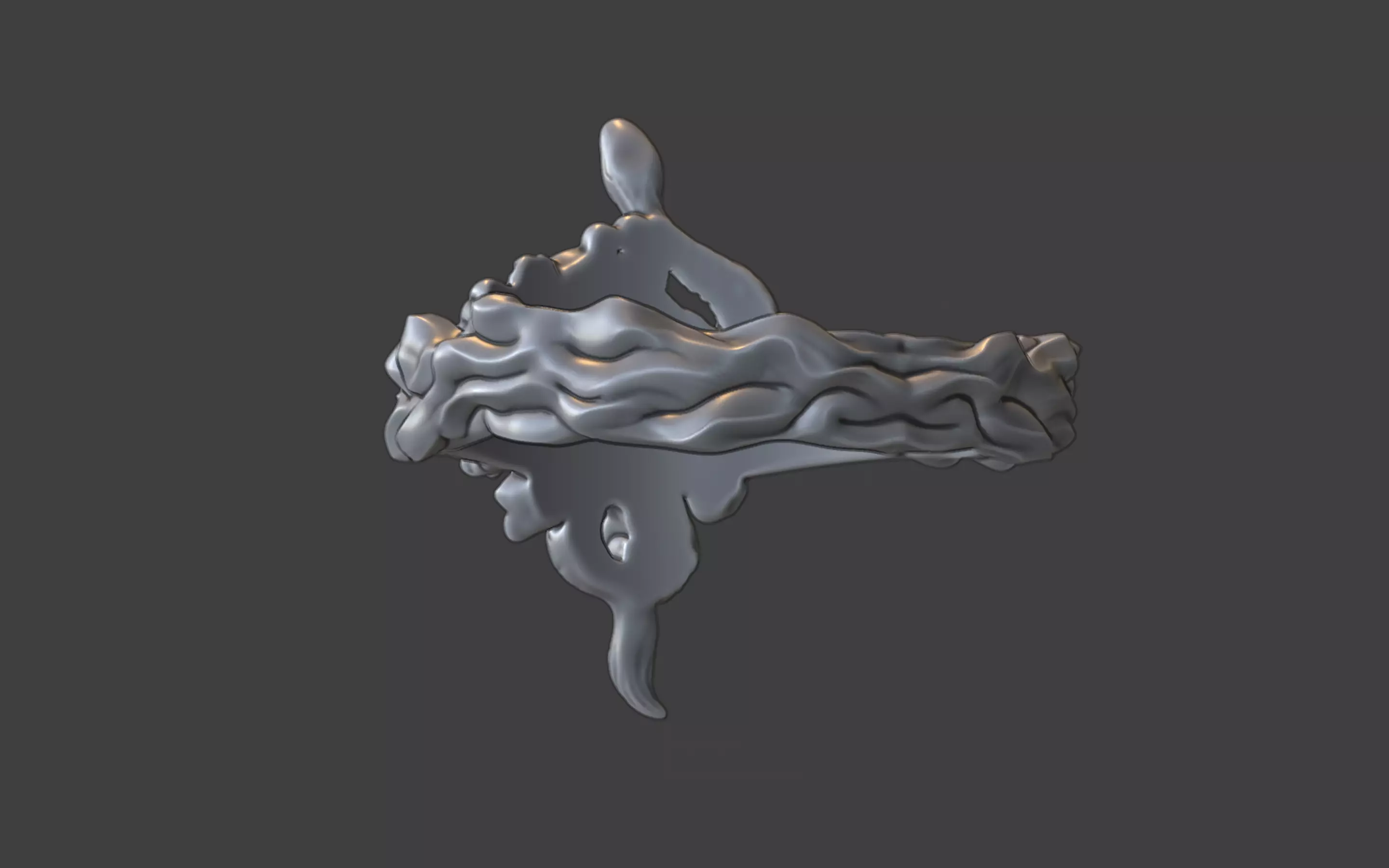 snake and flower ring v2 3D print model_4