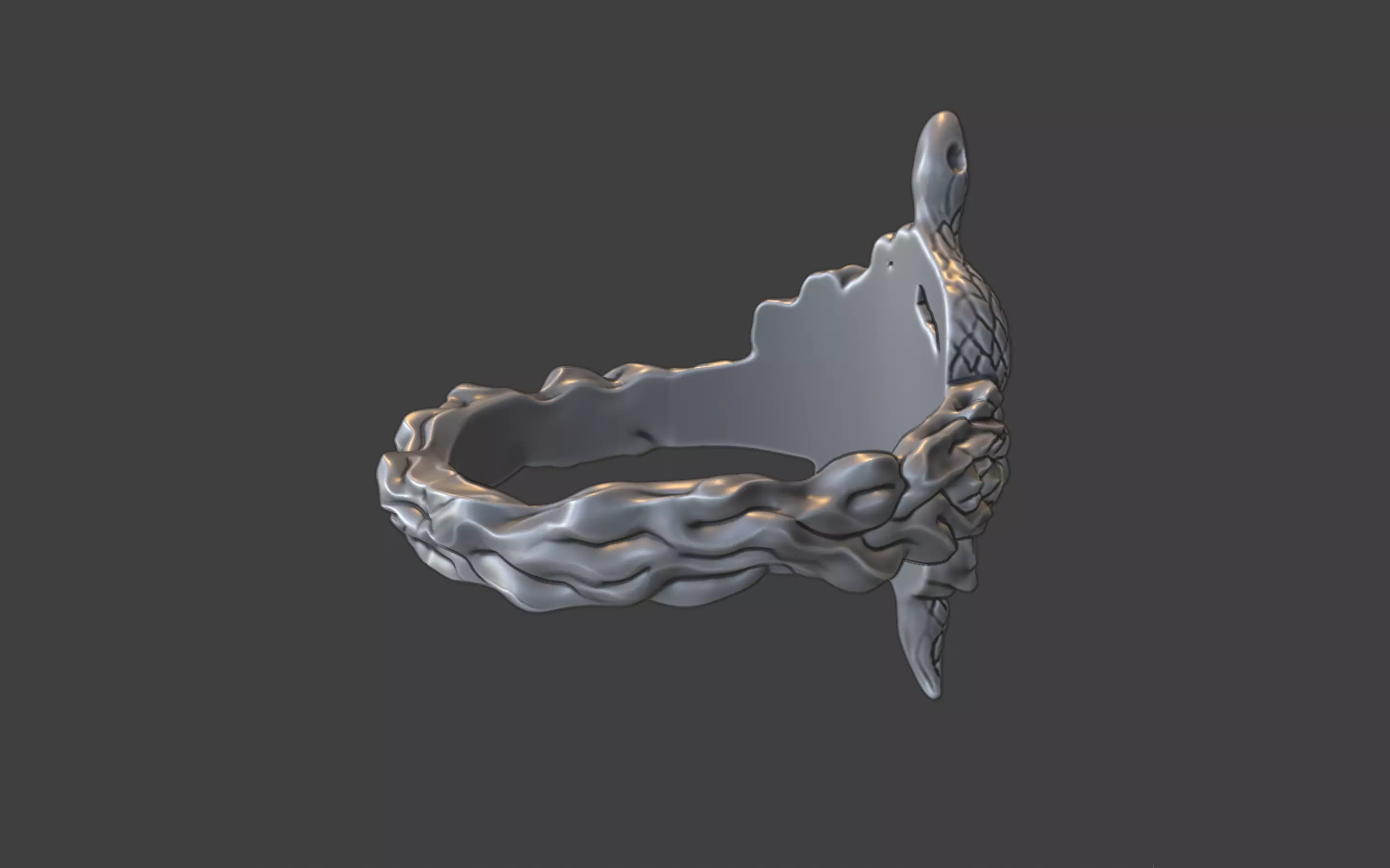 snake and flower ring v2 3D print model_18